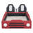 Twin Size Race Car-Shaped Platform Bed with Wheels,Red-1732200193