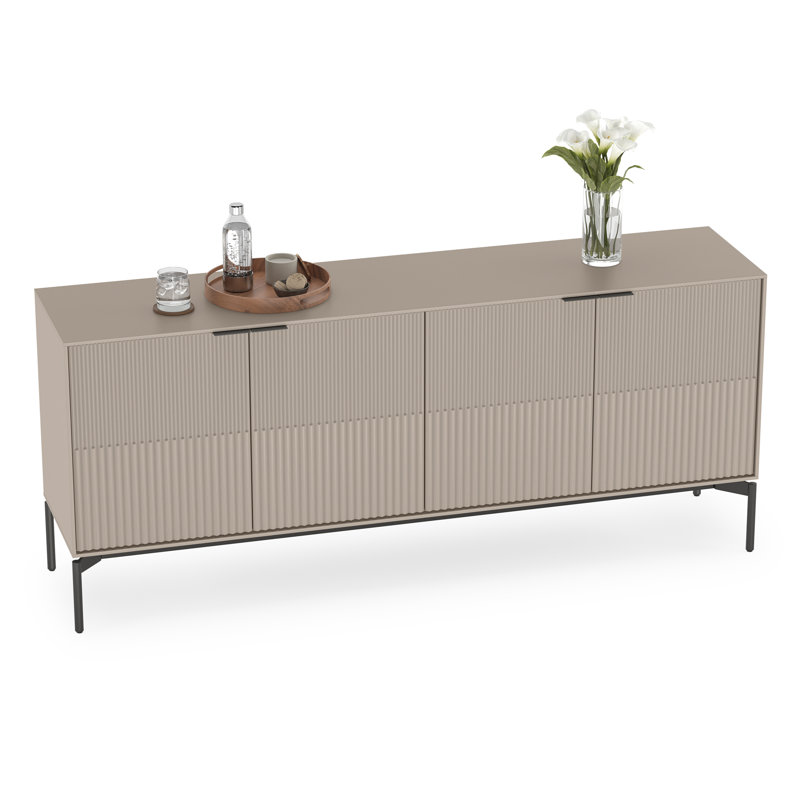 Zig 79.5'' W Credenza, Dune/Brushed Carbon