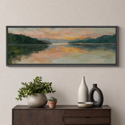 Large Framed Canvas Print Wall Art - Abstract Landscape Print for Modern Home Decor