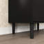 Armoire de rangement haute avec portes vitrées noires en verre trempé, 4 portes, réglable pour chambre à coucher, salon et