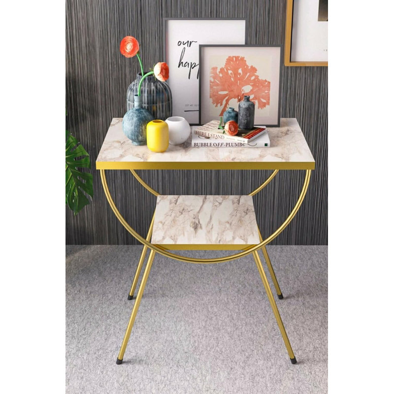 Amiyah 18cm Console Table, White Marble
