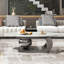 Table basse ovale en faux marbre pour le salon-552304093