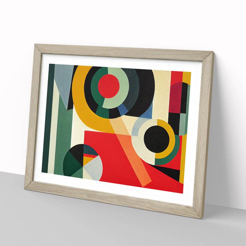 Entertaining Abstract - Single Picture Frame Print, 25cm H x 34cm W x 2cm D, Oak 