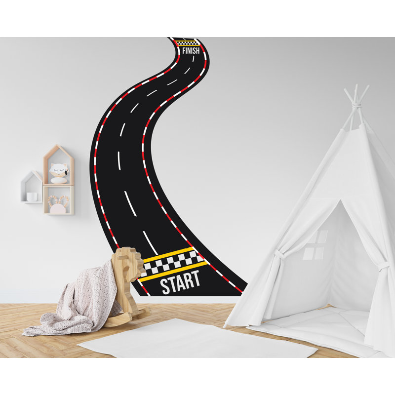 Racing Track Road Wall Decal, 32" H x 22" W