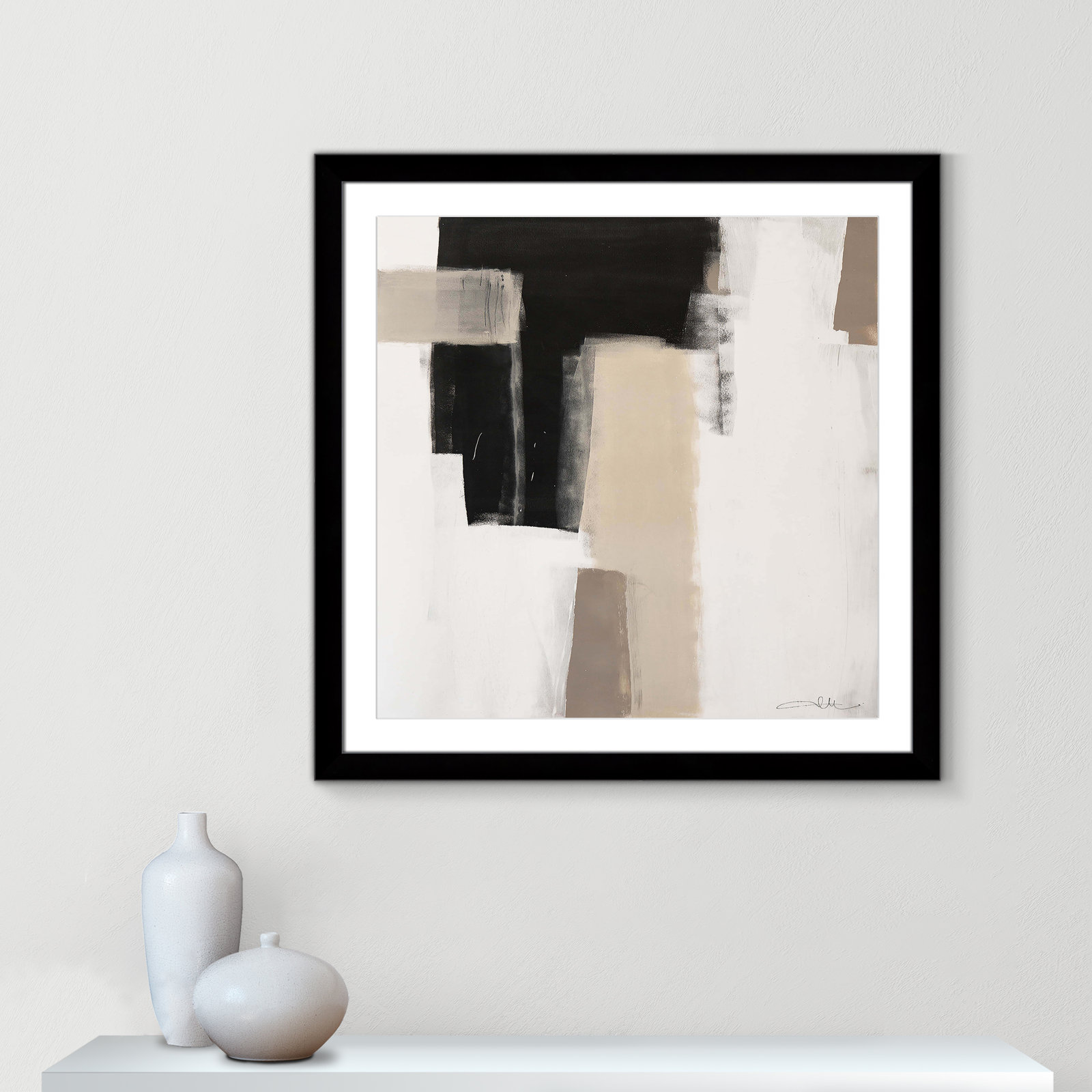 Earth Scapes I Print, 33.5" H x 33.5" W x 1.25" D, Black Cube Framed