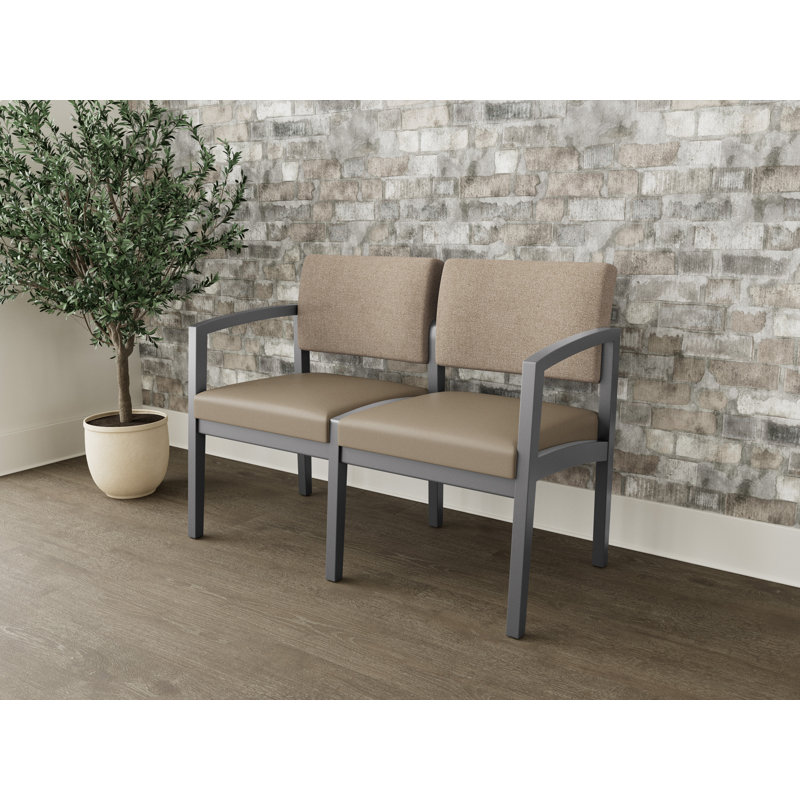 Lenox 2-seater tandem chair, Étain, Archetype Silt / Modena Farro