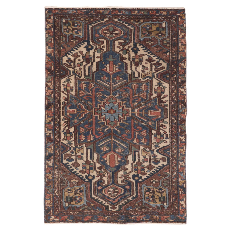 Tapis brun rétro Kayseri 3 pi 11 po x 6 pi 2 po