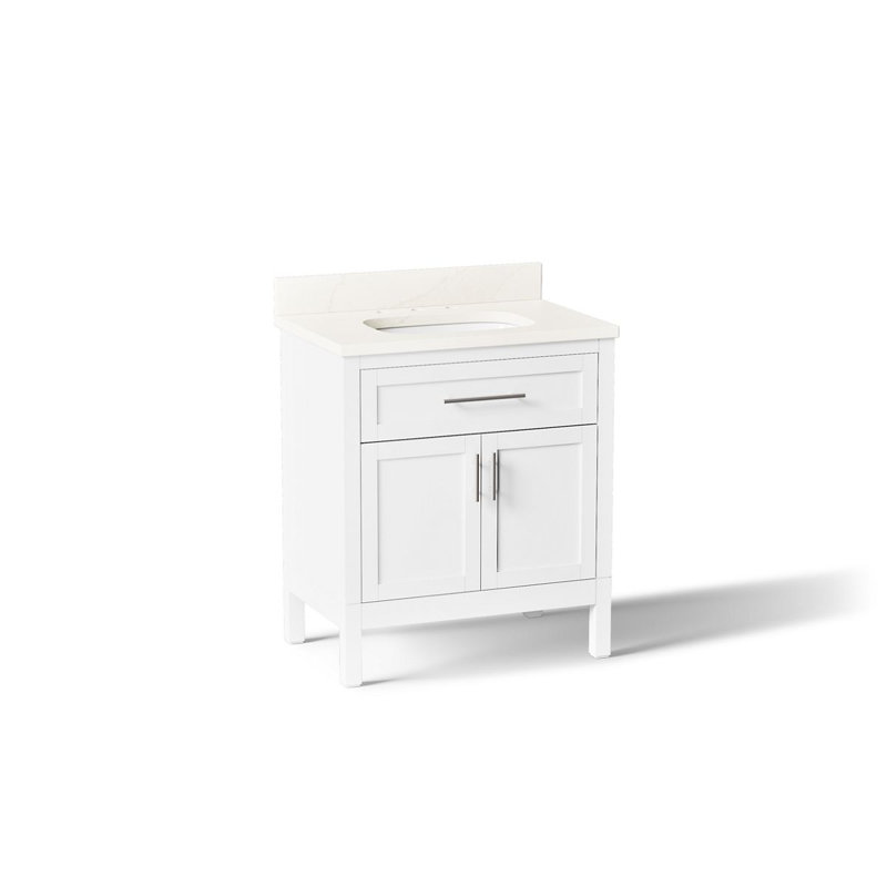 31" Single Bathroom Vanity Set, White, 31", White