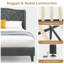 Grand lit plateforme tapissier Firmina