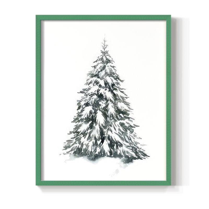 Épinette bleue II, reproduction encadrée - bois massif, H 15 po x l 12 po, Vert