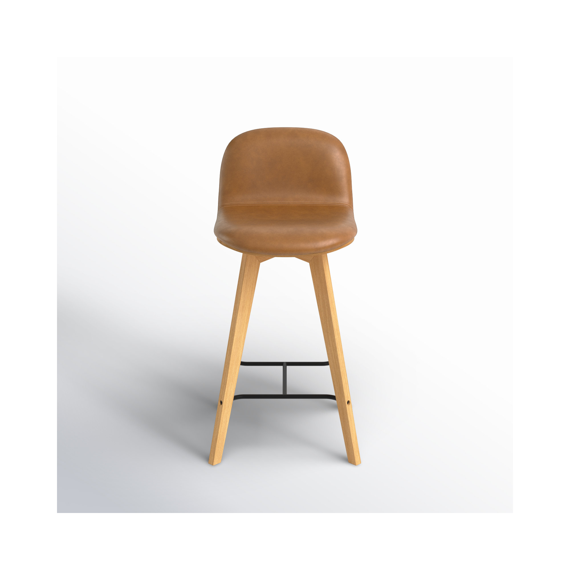 Caspian Counter & Bar Stool, Brown Top Grain Leather, Counter Stool (25.5” Seat Height)