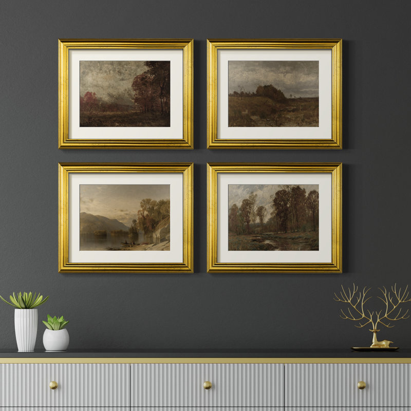 Vintage Landscape LX  -4 Piece Set of Framed Prints