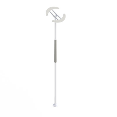 HEALTHCRAFT SuperPole with Angled Ceiling Plate (0°-45°), Tension-Mounted Floor to Ceiling Grab Bar (8-Feet), Designed For Vaulted or Sloped Ceilings (300 Lbs. Capacity)
