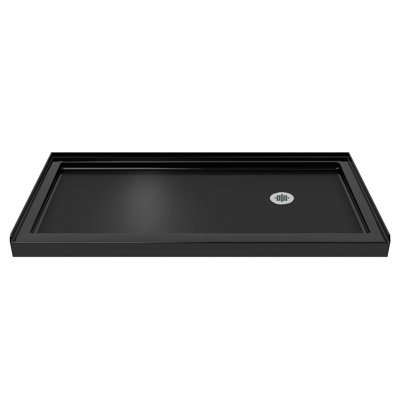DreamLine SlimLine 30 inch D x 60 inch W x 2 3/4 inch H Right Drain Single Threshold Shower Base in Black