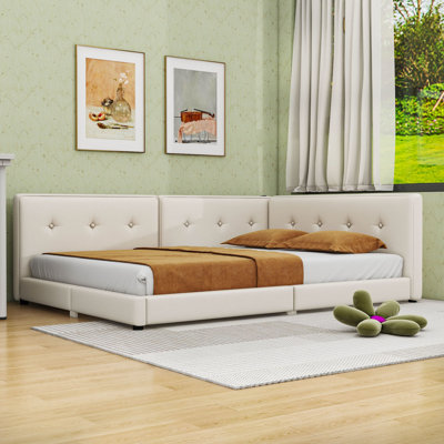 Linen Fabric Upholstered Platform Bed with USB Ports by Winston Porter