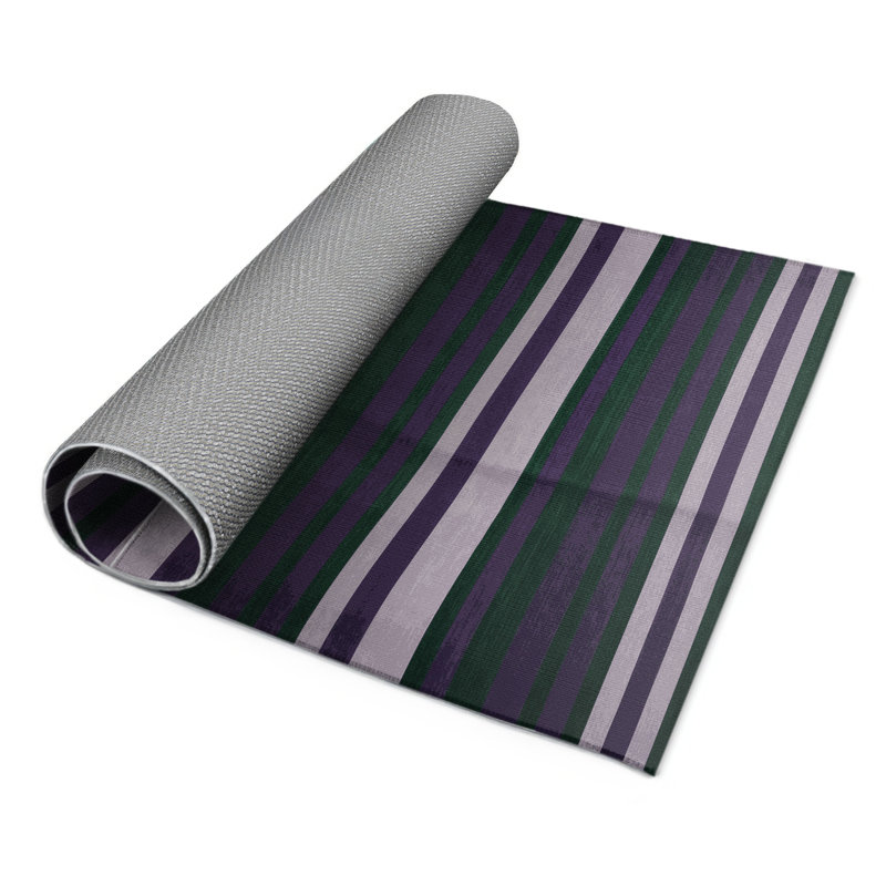 Tapis intérieur / extérieur mauve HorizontalStripes, Rectangulaire 3 pi x 5 pi