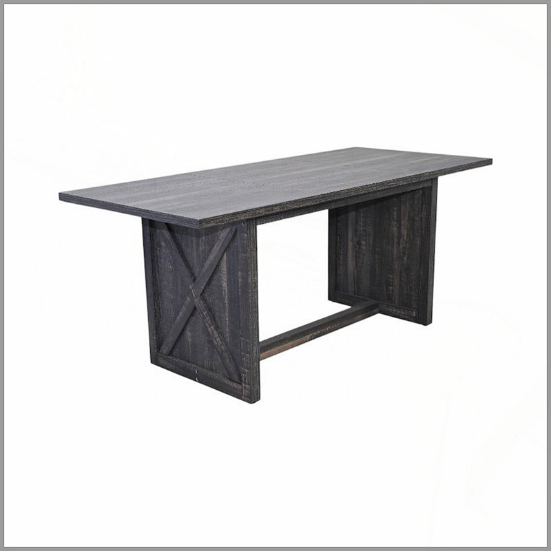 Spacious Farmhouse Dining Table For 6-8 People, Rectangular Wood Design With X Solid Legs, Perfect For Dining And Living Rooms, Gray