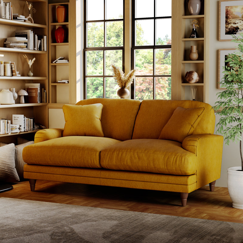 Adaku 2 Seater Sofa, Sunburst, Burnished Beech