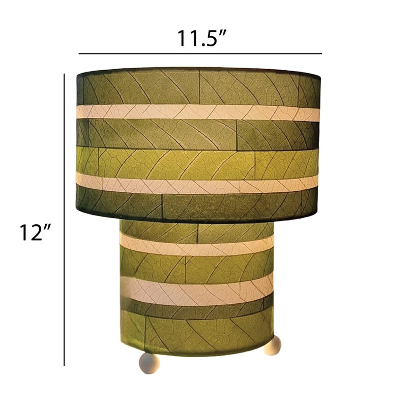  Lampe de table rayée champignon vert, Vert