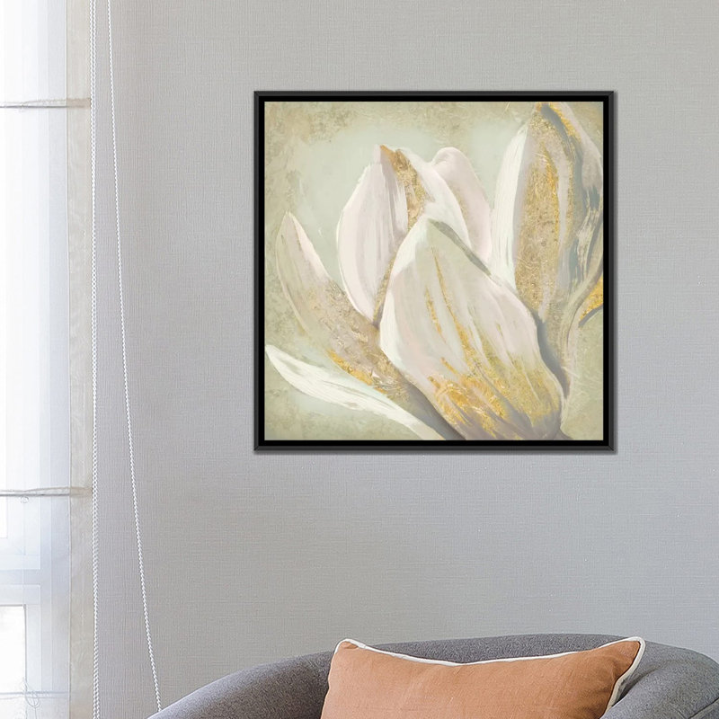 «Fresh Bloom II», reproduction sur toile, H 18 po x l 18 po x P 1,5 po, Toile encadrée noire, Pas de tapis
