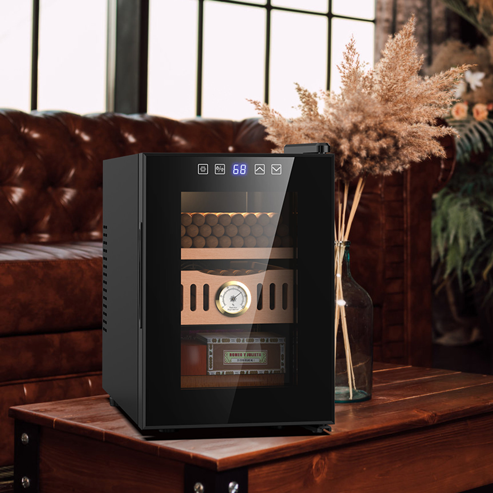 LINKEWODE 18L Electric Cigar Humidor with Cooling and Heating Function