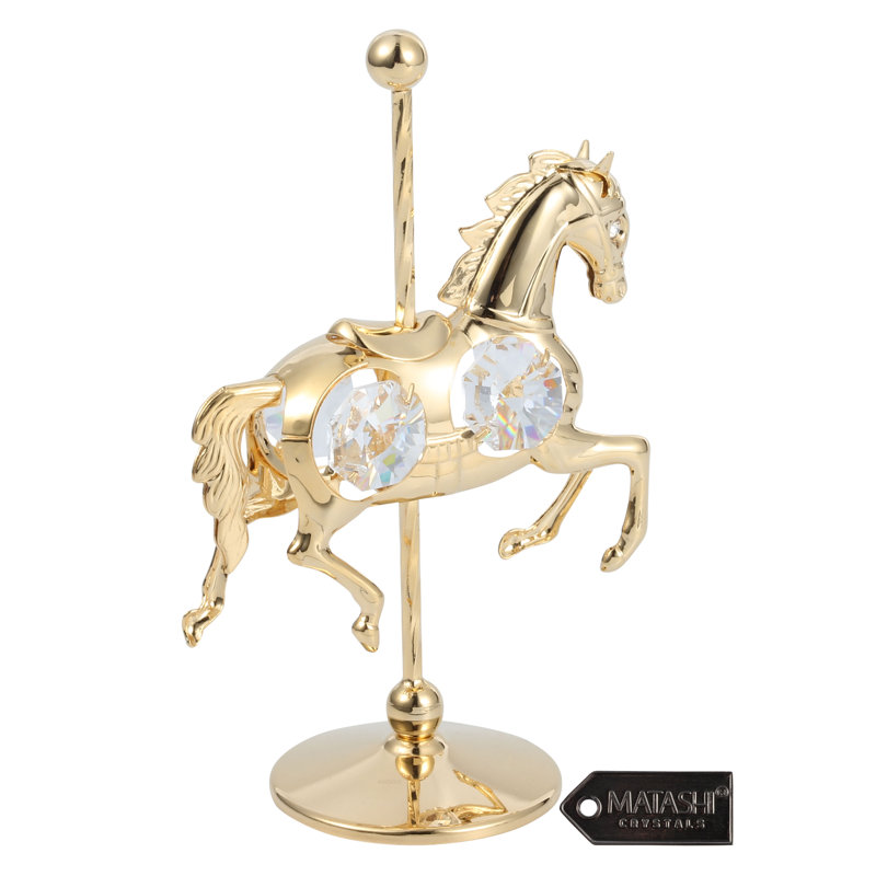 Cheval avec figurine de cristal