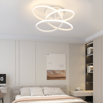 1 - Light LED Flush Mount 41cm dimmable Modern Geometric with Remote Control