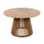 Table de salle à manger d'extérieur en bois d'acacia, très grande table de salle à manger ronde de 47,25 pouces, pour cour arrière, pelouse, balcon, teck clair