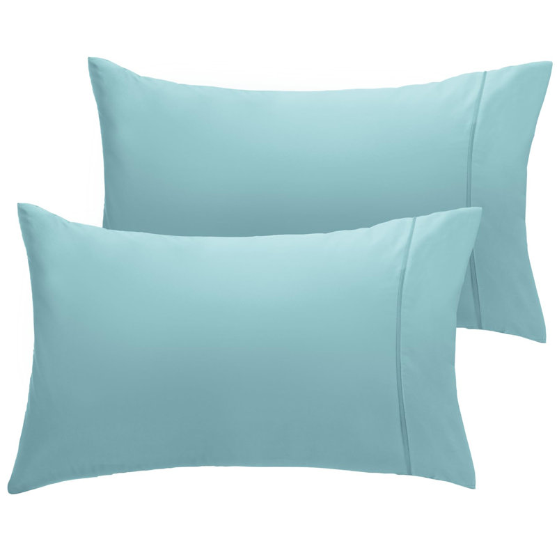 LuxClub 2 PC Aqua King Performance Microfiber Solid Pillowcase Set, Aqua, King Pillowcase