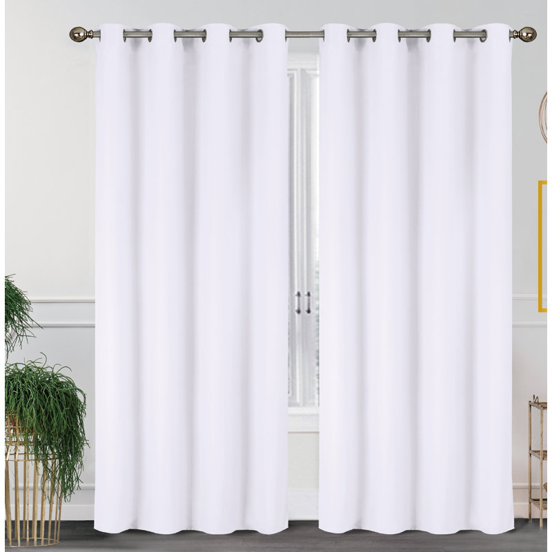 Paire de rideaux occultant avec œillets 54 po x 84 po, Blanc, L 54 po x L 84 po