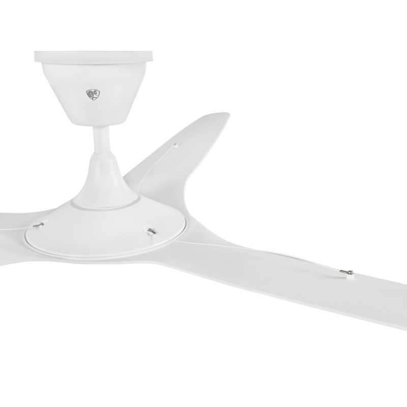 Haiku Coastal Smart LED Outdoor Downrod Ceiling Fan, White with White Blades, 52"