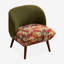 Vintage Style Leisure Chair with Solid Wood Frame, Corduroy & Jacquard Fabric Upholstery for Living Room & Balcony.