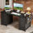 Home Office Desk With 8 Spacious Drawers, Modern Writing Desk With Sturdy Design, Corner Desk With Reversible Structure-1773046575-1773046561