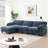 108" Modular Sectional Sofa, L-Shape with 31.5" Extra-Wide Seat Cushion, USB and Type-C Charger, Phone Holder and 2 Side Storage Pockets, Free Movement Ottoman, Striped Chenille-296906202