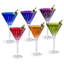 Colored Martini Cocktail Glass - Assorted Colors -Champagne Glasses -Set of 6 -7 Oz.- Made in Europe-459073685
