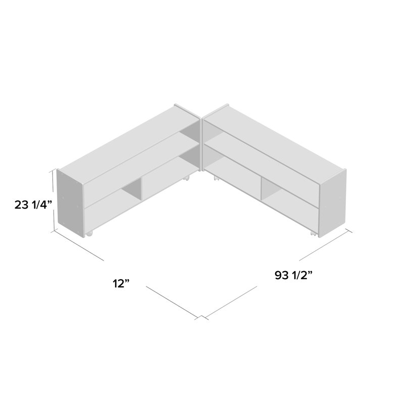 Unité de rangement polyvalente pliante Contender, Non, 23.75"H x 94.5"W x 12"D