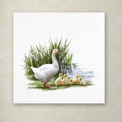 «Goose with Young» par Armand, reproduction sur toile