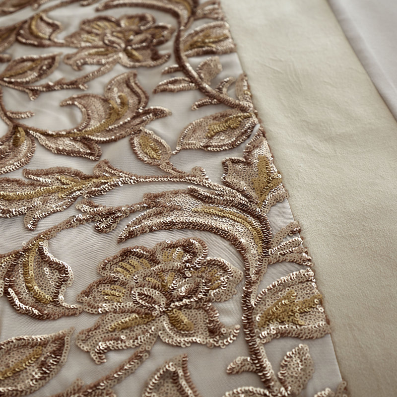 Sequin Trail Eyelet Curtains, 168 W x 183 D cm
