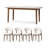 4 - Person White Rectangular Solid Wood Sintered Stone Tabletop Dining Table Set-110584239