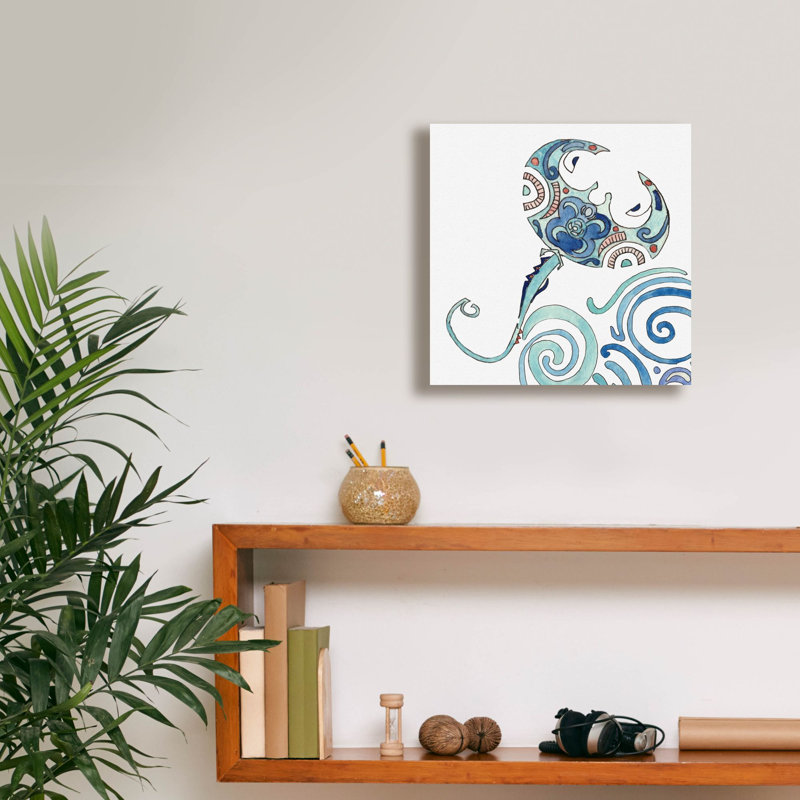 «Undersea Luau 4» par Alicia Ludwig, art mural sur toile, H 12 po x l 12 po x P 0,75 po