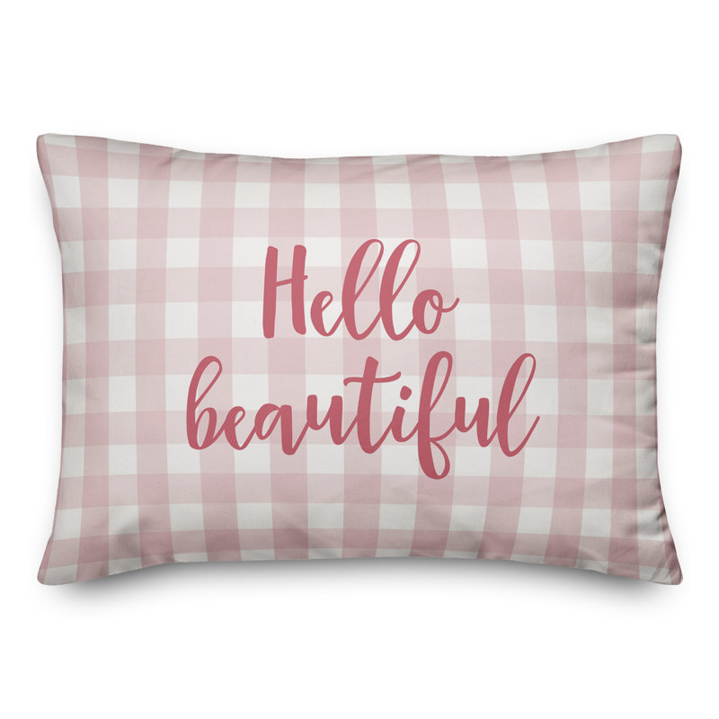 Plaid Throw Pillow, Pink