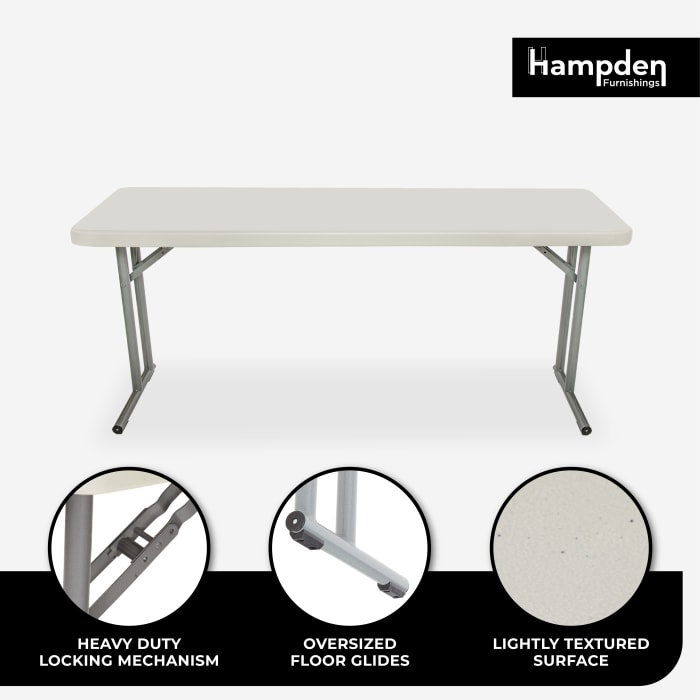 Baldwin 96" White Steel Folding Seminar Table