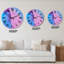Rose et mauve, art liquide abstrait IV - horloge murale moderne-233357328