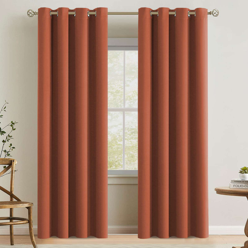 Room Darkening Curtains for Bedroom 42"/52" Wide Curtains Thermal Insulated 100”/120“/180” Wide Long Room Darkening  Curtains for Living Room Outdoor Privacy Energy Saving Curtains for Patio Door Grommet 1 Panel