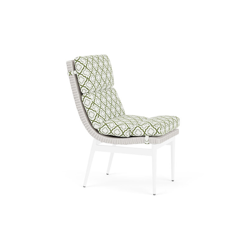 Cascade Outdoor Dining Side Chair, Savannah Green, White