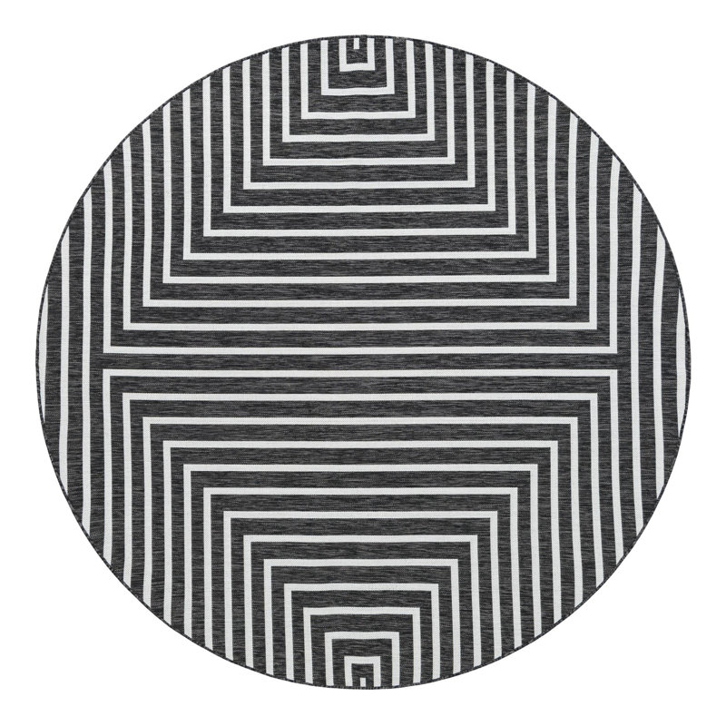Tapis intérieur / extérieur d'extérieur moderne, Rond 7 pi 10 po