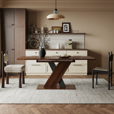 Extendable Dining Table – Modern X-shaped Base, Space-saving Design, Sturdy & Durable For Home And Commercial Use