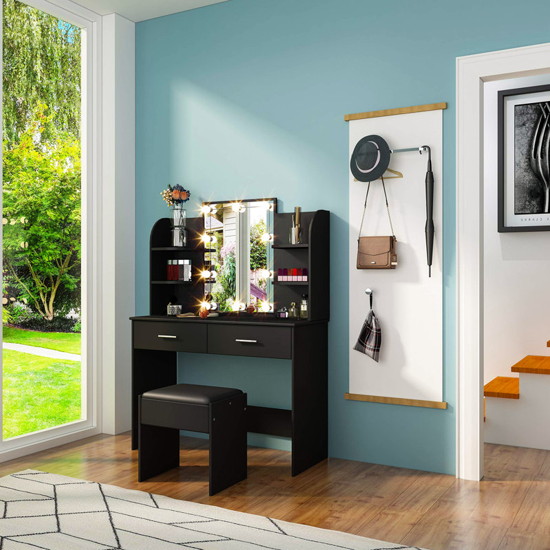 Jeannia Dressing Table with Mirror