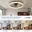 Ventilateur de plafond, moteur à courant continu silencieux, 6 vitesses, DEL à intensité variable, application et télécommande, gradation continue, multi-vitesse et double flux d'air