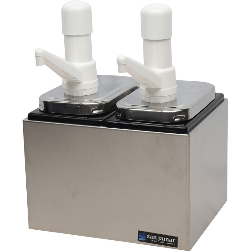 Centre de service pour pompe à condiments - 2 pompes - Argent